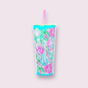 Lilly Pulitzer Insulated Tumbler with Lid and Straw, Coming in Hot